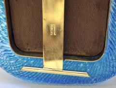 Venini Venini 1970s Italian Vintage Turquoise Blue and Gold Murano Glass Photo Frame - 1879136