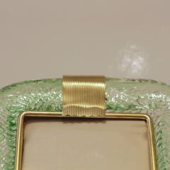  Venini Venini 1980s Italian Vintage Emerald Green Murano Glass and Brass Picture Frame - 2246873