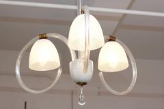  Venini Venini 3 Arm Chandelier in Reticello Italy 1940 - 2306398