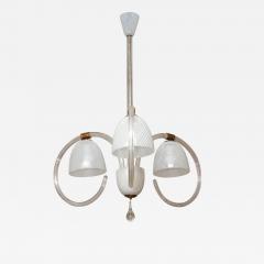  Venini Venini 3 Arm Chandelier in Reticello Italy 1940 - 2307075