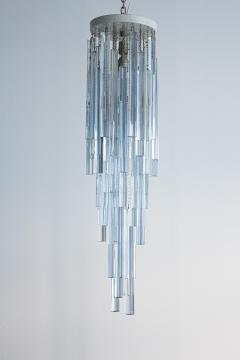 Venini Venini Ice Blue Triedri Murano Glass Chandelier - 3369084