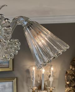  Venini Venini Italian Murano 1950s Three light Clear Glass Chandelier - 4394209