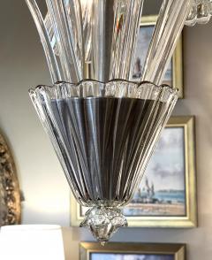  Venini Venini Italian Murano 1950s Three light Clear Glass Chandelier - 4394210