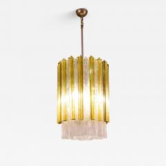  Venini Venini Mid Century Gold Triedi and Tronchi Chandelier or Lantern Murano 1960 - 4500193