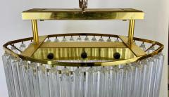  Venini Venini Mid Century Modern Murano Glass and Brass Oval Chandelier 9 Lights - 2933620