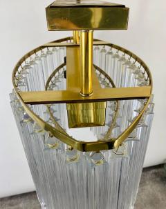  Venini Venini Mid Century Modern Murano Glass and Brass Oval Chandelier 9 Lights - 2933622