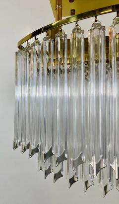  Venini Venini Mid Century Modern Murano Glass and Brass Oval Chandelier 9 Lights - 2933624