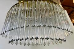  Venini Venini Mid Century Modern Murano Glass and Brass Oval Chandelier 9 Lights - 2933625