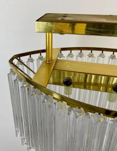  Venini Venini Mid Century Modern Murano Glass and Brass Oval Chandelier 9 Lights - 2933628