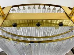  Venini Venini Mid Century Modern Murano Glass and Brass Oval Chandelier 9 Lights - 2933629