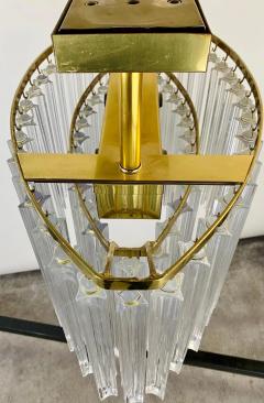  Venini Venini Mid Century Modern Murano Glass and Brass Oval Chandelier 9 Lights - 2933631