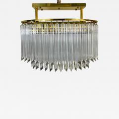  Venini Venini Mid Century Modern Murano Glass and Brass Oval Chandelier 9 Lights - 2939873
