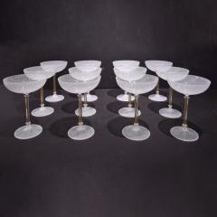  Venini Venini Rare Set Of 12 Hand Blown Champagne Coupe Glasses 1960s - 1196889