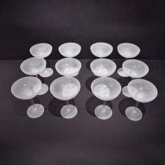  Venini Venini Rare Set Of 12 Hand Blown Champagne Coupe Glasses 1960s - 1196890