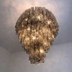  Venini Venini Style Murano Chandelier Contemporary Square Tubes in Dark Fume - 4567466
