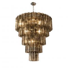  Venini Venini Style Murano Chandelier Contemporary Square Tubes in Dark Fume - 4567471