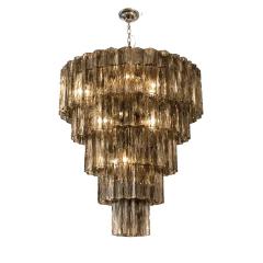  Venini Venini Style Murano Glass Chandelier Contemporary Square Tubes in Dark Fume - 4492948