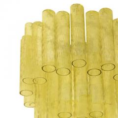  Venini Venini Tiered Chartreuse Cylindrical Form Murano Glass Chandelier 1960s - 3234069