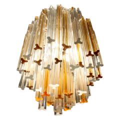  Venini Venini Trilobo Chandelier with Clear and Yellow Glass Rods 1960s - 412784