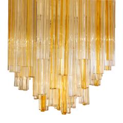  Venini Venini Trilobo Chandelier with Clear and Yellow Glass Rods 1960s - 412785