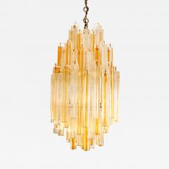  Venini Venini Trilobo Chandelier with Clear and Yellow Glass Rods 1960s - 414103