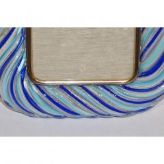  Venini Venini Vintage Italian Gold and Blue Filigrana Crystal Murano Glass Photo Frame - 781505