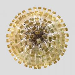  Venini Venini olive green Martellate Murano glass rod ceiling light - 4571186