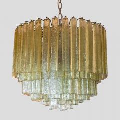  Venini Venini olive green Martellate Murano glass rod ceiling light - 4571187