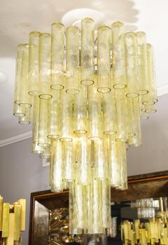  Venini Vintage Venini Champagne Tubular Glass Chandelier - 1664126