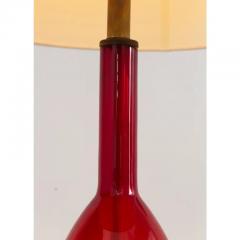  Venini Vintage Venini Green and Red Murano Glass Table Lamp - 3843587