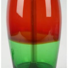  Venini Vintage Venini Green and Red Murano Glass Table Lamp - 3843599