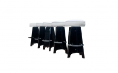  Verano Verano Space Age 5 Black Folded Lucite Acrylic Swivel Bar Stools 1970s Originals - 2555943