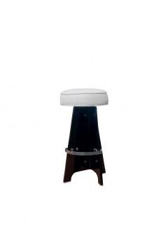  Verano Verano Space Age 5 Black Folded Lucite Acrylic Swivel Bar Stools 1970s Originals - 2555945