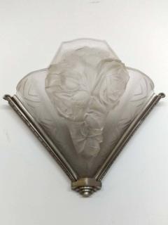  Verdun Pair of French Art Deco Wall Sconces signed by Verdun - 3942354