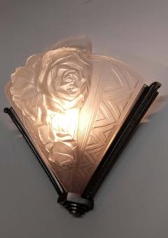 Verdun Pair of French Art Deco Wall Sconces signed by Verdun - 3942355