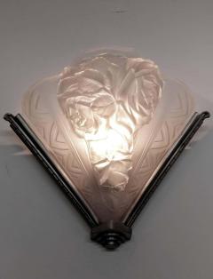  Verdun Pair of French Art Deco Wall Sconces signed by Verdun - 3942356