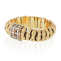  Verdura VERDURA 1950S 14K YELLOW GOLD LINK 4 50 CARAT DIAMOND WATCH AND BRACELET - 1858416