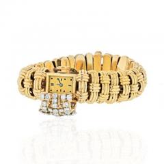  Verdura VERDURA 1950S 14K YELLOW GOLD LINK 4 50 CARAT DIAMOND WATCH AND BRACELET - 1858419