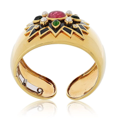  Verdura Verdura 18K Yellow Gold Maltese Cross Sunburst Bracelet - 4135427
