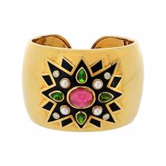  Verdura Verdura 18K Yellow Gold Maltese Cross Sunburst Bracelet - 4135494