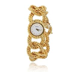  Verdura Verdura 18K Yellow Gold Twisted Rope Link Round Dial Watch - 4512242
