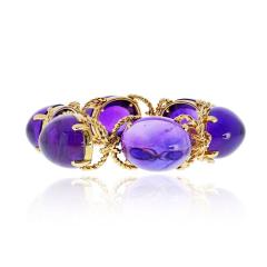 Verdura Verdura Pebble 18K Yellow Gold Amethyst One Line Bracelet - 4596789