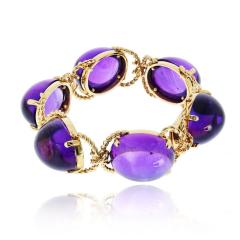  Verdura Verdura Pebble 18K Yellow Gold Amethyst One Line Bracelet - 4596790