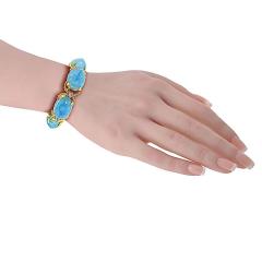  Verdura Verdura Pebble 18K Yellow Gold Aquamarine And Diamond Bracelet - 4593387