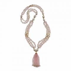  Verdura Verdura Rose Quartz and Cultured South Sea Pearl Raja Necklace - 3325126