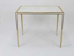  Vereinigte Werkst tten F r Kunst Im Handwerk A Pair of Vereinigte Werkst tten Brass White Mirror Tables Germany 1970s - 4068323