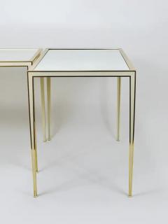  Vereinigte Werkst tten F r Kunst Im Handwerk A Pair of Vereinigte Werkst tten Brass White Mirror Tables Germany 1970s - 4068389