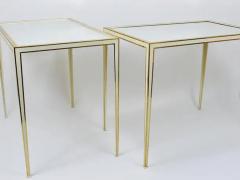  Vereinigte Werkst tten F r Kunst Im Handwerk A Pair of Vereinigte Werkst tten Brass White Mirror Tables Germany 1970s - 4068413
