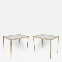  Vereinigte Werkst tten F r Kunst Im Handwerk A Pair of Vereinigte Werkst tten Brass White Mirror Tables Germany 1970s - 4069925
