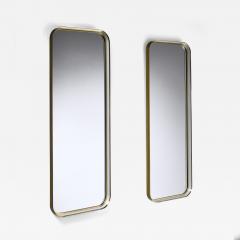  Vereinigte Werkst tten F r Kunst Im Handwerk Large Pair of Rectangular Brass and White Hallway Mirrors Germany 1950s - 1186758